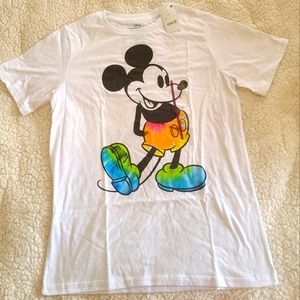 NWT Disney PRIDE Mickey Mouse rainbow tie-dye graphic tee t-shirt youth XL LGBTQ